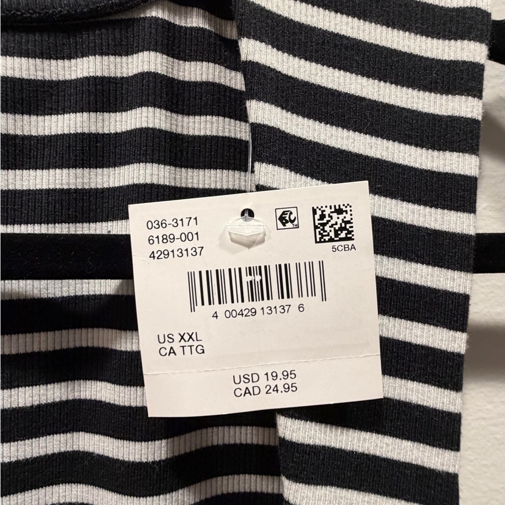 American Eagle 🦅 Black and White Striped Sleeveless Square Neck Top - Picture 4 of 4
